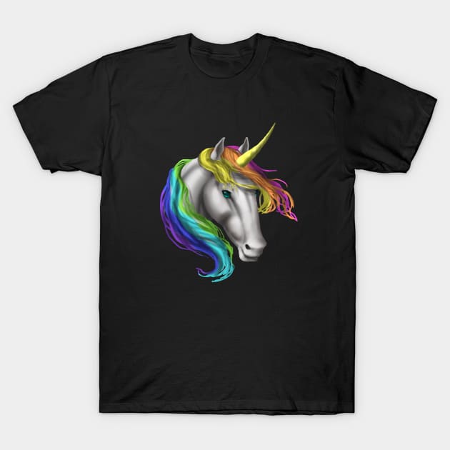 Rainbow Unicorn T-Shirt by FalconArt